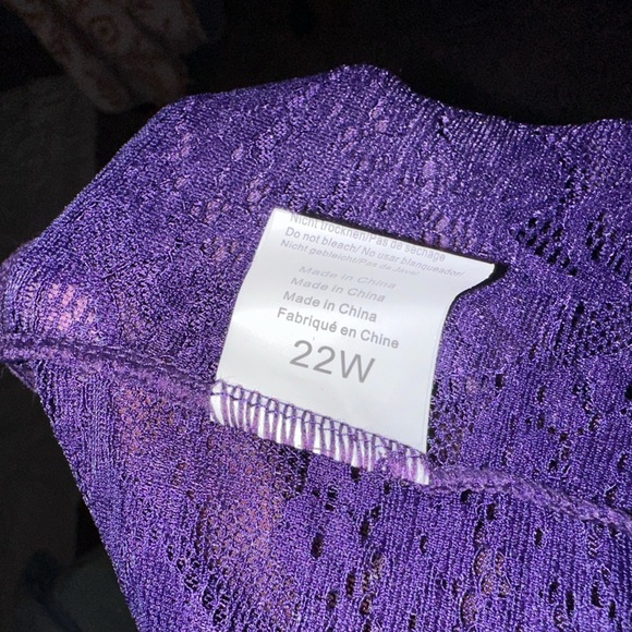 NWT Women’s Purple Lace Halter Babydoll bodysuit Lingerie Size 22 #1782 - Picture 4 of 5